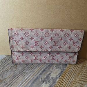 Louis Vuitton Vintage Josephine Denim  Bordeaux Long Wallet